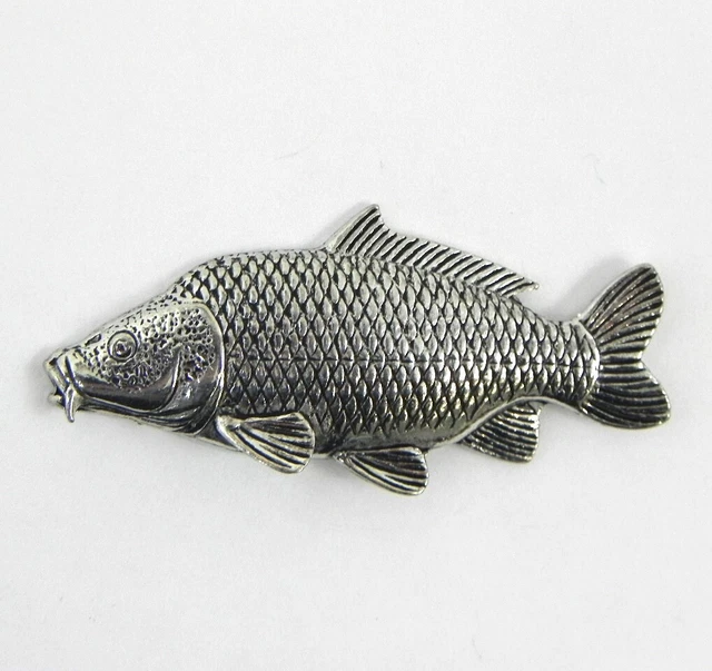 Carpa Pin Broche Pin Botón Pescador Joya Pescado Fischer Regalo