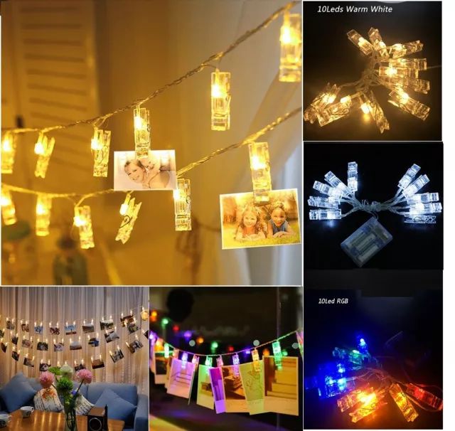 Photo Clip String Lights 3M 30 LED Fairy String Lights Picture Clip Warm White