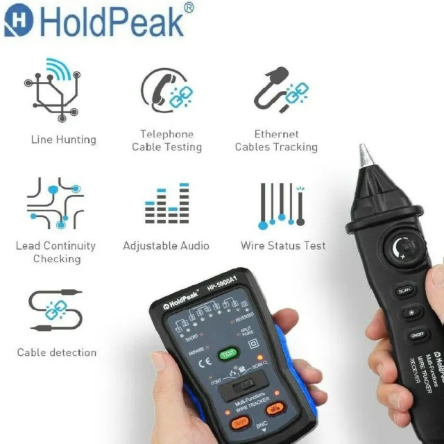Handheld Network Cable Tester Kit RJ45 RJ11 Telephone/Phone Wire Finder Tracker