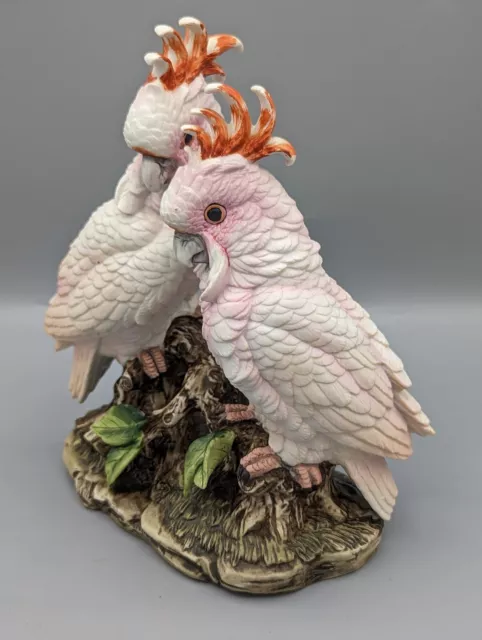 Vintage Pink Cockatoos Birds, Andrea by Sadek Porcelain Made in Japan 9"