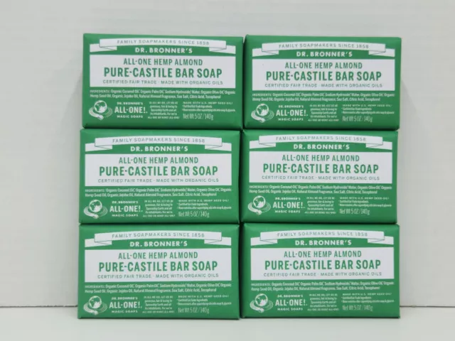 3 OR 6 Packs of DR.BRONNER'S ALL-ONE HEMP Natural Castile BAR Soap CHOOSE SCENT! 3