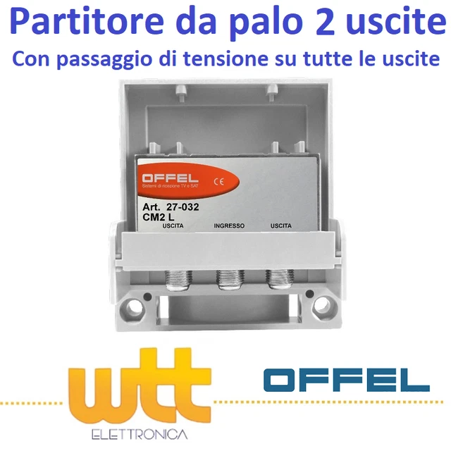 Partitore Segnale Antenna Digitale Terrestre 1 Ingresso / 2 Uscite - Per Vedere 2 TV Diverse