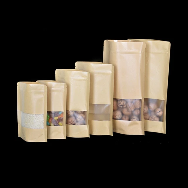 Nueva bolsa de papel kraft de alta calidad bolsas de almacenamiento de alimentos embalaje como