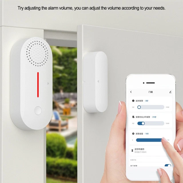 Rappel d'alarme de porte WiFi intelligent avec volume réglable et indicateur de