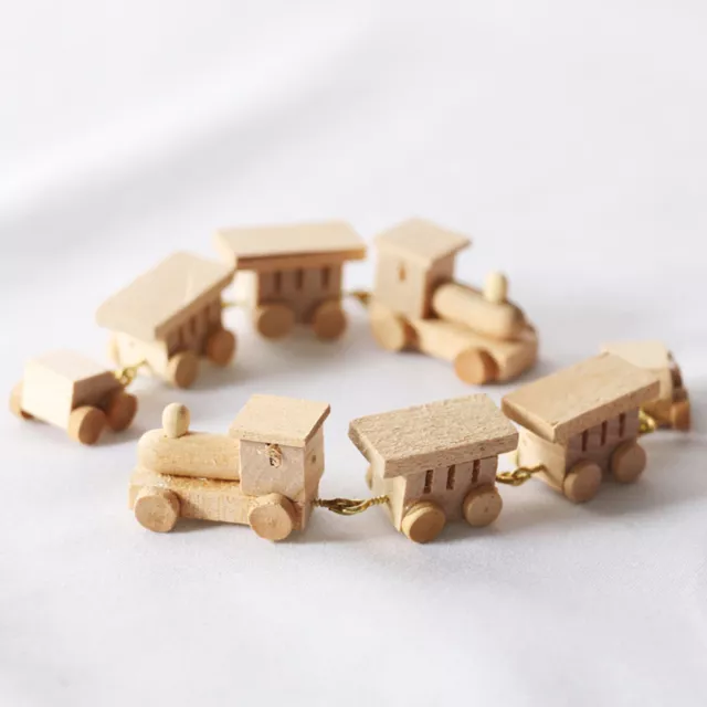 Simulated Wooden Train Toy Cartoon Funny Christmas Wooden Train Model for kids