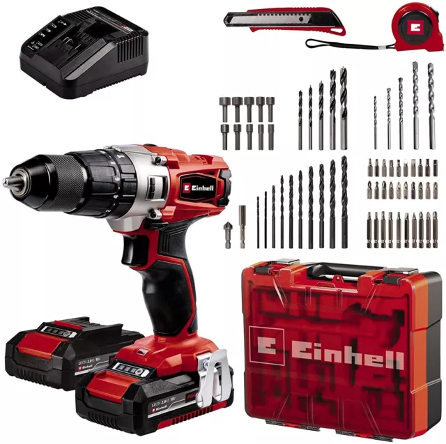 Einhell TE-CD 18/2 Li-i +64 (2x2,0Ah) Akkuschrauber inkl. 64 teiliges Set PXC