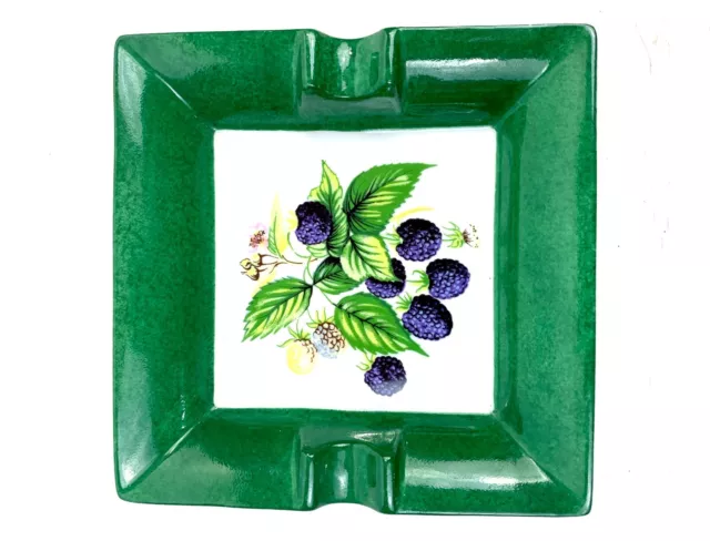 Limoges/ Laure Japy, Paris ASHTRAY, Beautiful Blackberries on Green, Never Used