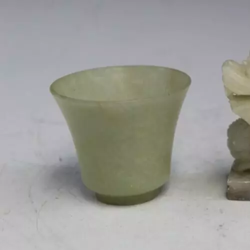 Antique Handcarved Hardstone Teacup, 5 cm, China