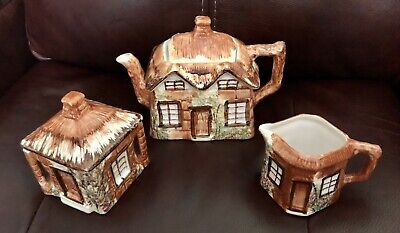 Price Kensington Cottage Ware Teapot Creamer Sugar Bowl Vintage English Set EUC