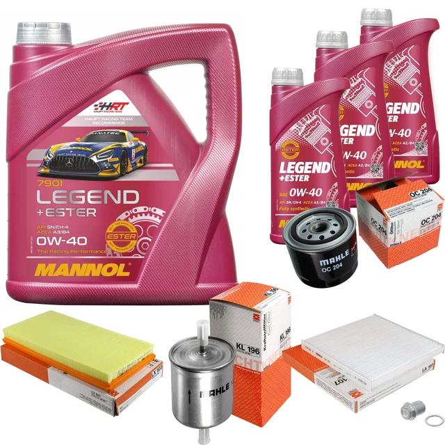 MAHLE Inspektionspaket 7 L MANNOL Legend+Ester 0W-40 für Volvo V40 Kombi 2.0