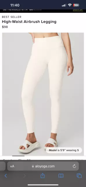 ALO high waist AIRBRUSH leggings in ivory/off white XS