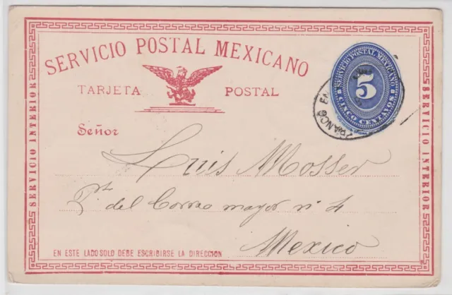 87857 seltene Ganzsachen Postkarte Mexiko 5 Centavos 1892