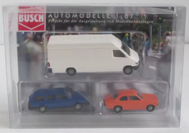 BUSCH H0 1603 Modellauto-Set / 3-tlg  MB Sprinter VW Passat Opel Kadett OVP 1:87