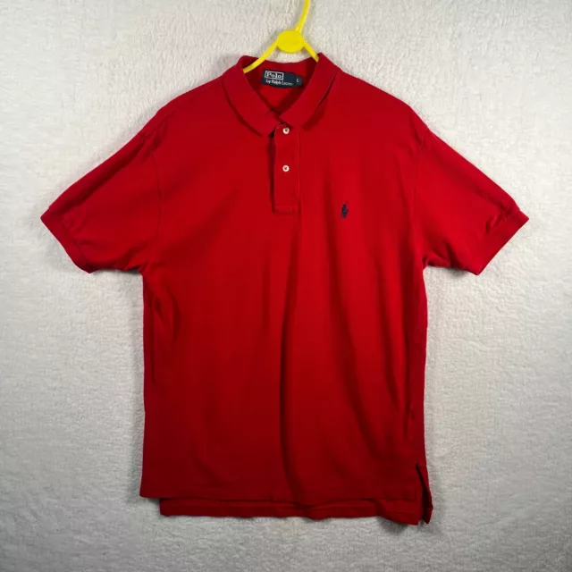 Polo vintage Ralph Lauren polo grande manica corta cotone rosso