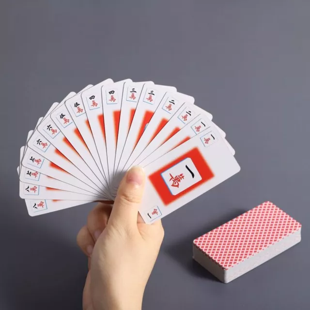 Game Set Mah Jong Paper Cards Mini Mahjong Poker Cards  Party