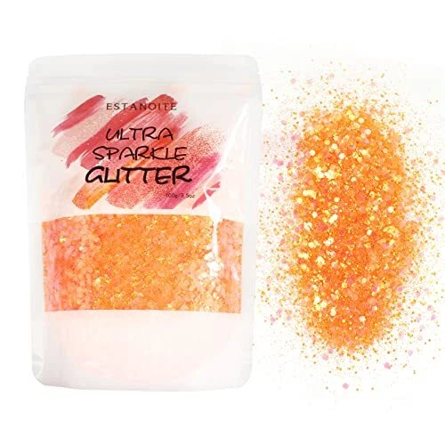 Brillo grueso iridiscente 100 g brillo mixto brillo multipropósito grueso para...