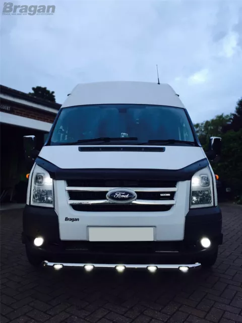 Spoiler Bar + Flush LEDs To Fit Ford Transit MK6 2000 - 2006 Bumper Chin Nudge