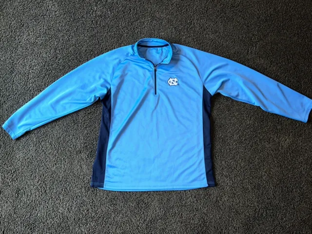 UNC Tar Heels North Carolina Quarter 1/4 Zip Pullover XL Colosseum Blue Jacket