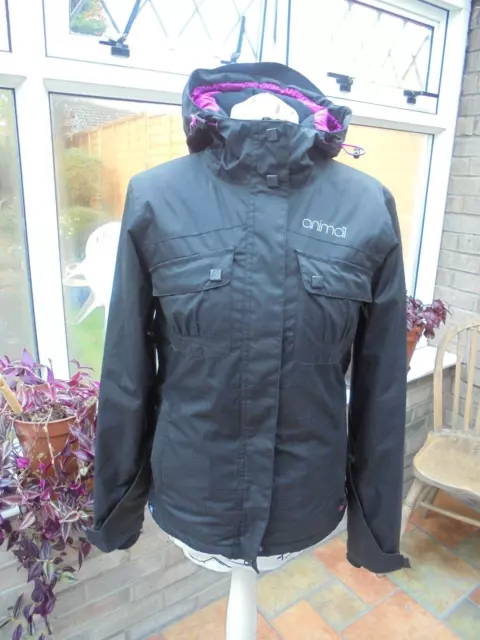 Animal Ladies Technical Black Ski Jacket UK 8