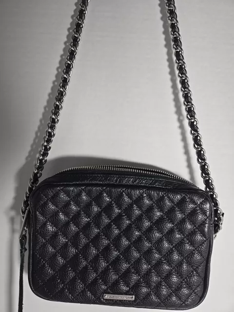 Rebecca Minkoff Black Mini Quilted Leather Affair Cross Body Bag Purse  NWT