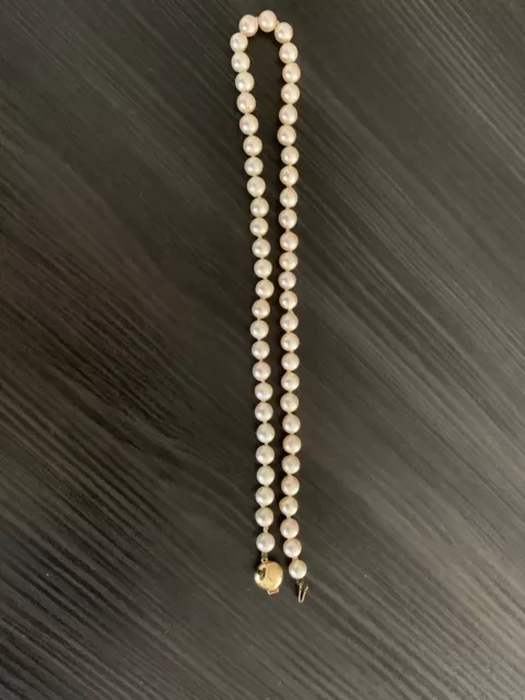 akoya Perlenkette mit  Gelbgold 585 Verschluss