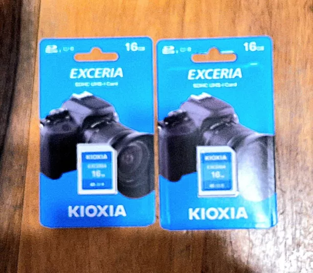 2 X 16GB  KIOXIA EXCERIA SDHC UHS I CARD Class 10 Read Speed Up To 100MB/s