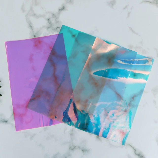 4 hojas sábanas piedra ópalo vinilo transferencia holográfica ropa de fabricación artesanal