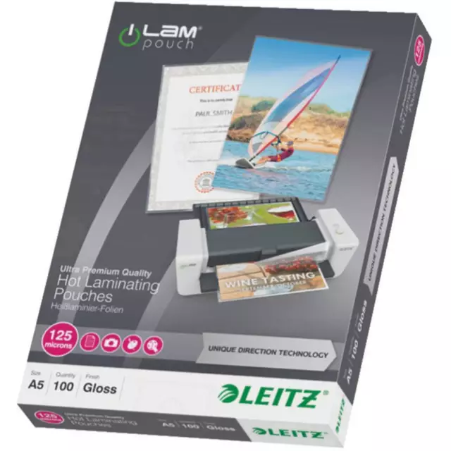 100er Multipack Leitz Laminierfolie DIN A5 125 micron glänzend 100 St.