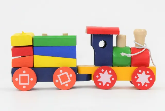TRAIN EN BOIS Set - Coloré Puzzle Blocs Enfants Classique Activité Jouet 18  EUR 31,08 - PicClick FR