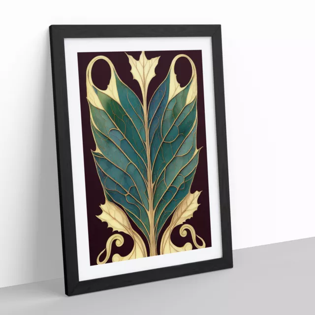 Art Deco Leaf No.6 Wall Art Print Framed Canvas Picture Poster Decor Living Room 2