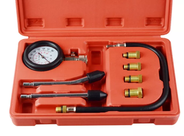 Automotive Petrol Engine Compression Tester Test Set Gauge Car Motorcycle Tool