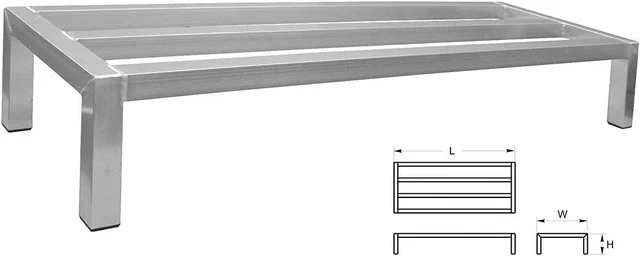 GSW RA-1214 Heavy Duty Aluminum Dunnage Rack 12"L x 14"W x 8"H for Floor Storage