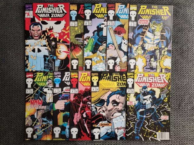 The Punisher War Zone #1-10 Vol. 1 Marvel Comic Book Set 1992 Stan Lee KEY Issue 2