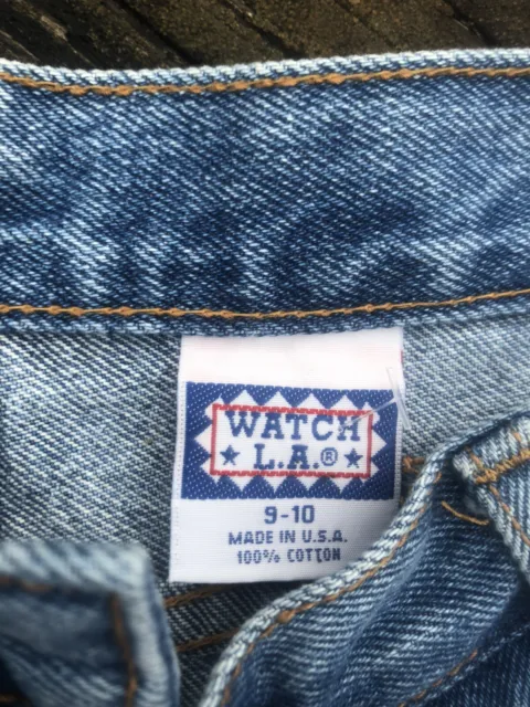 VINTAGE (1989)Watch LA Ladies Size 9/10 High Waist Jeans MADE IN USA 🇺🇸