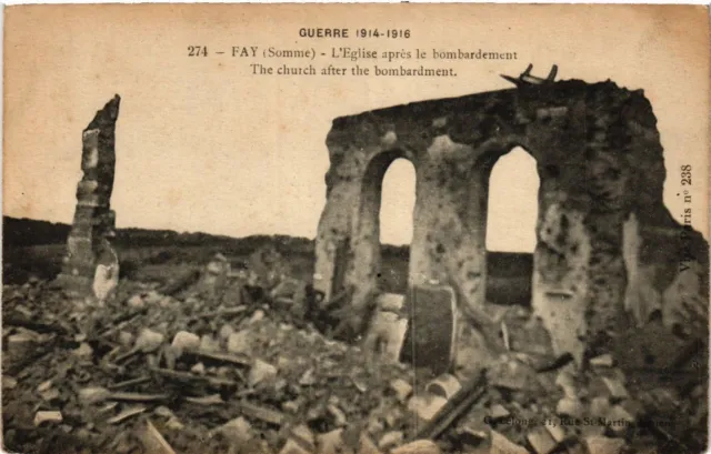 CPA MILITAIRE Fay-L'Eglise aprés le bombardement-Guerre (317713)