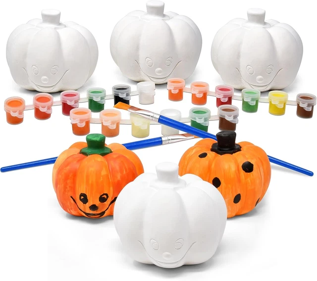 Kit de 6 figuras de pintura artesanal de calabazas de cerámica de Acción de Gracias conjunto de cerámica sin pintar