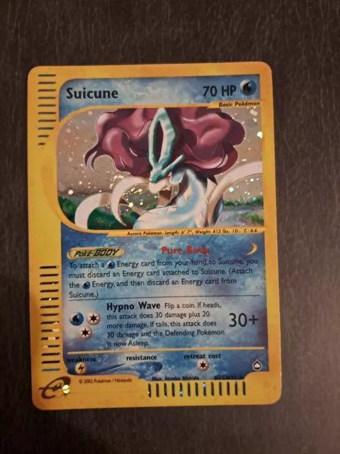 Pokemon Card Suicune Holo H25/H32 ENG Aquapolis Good +