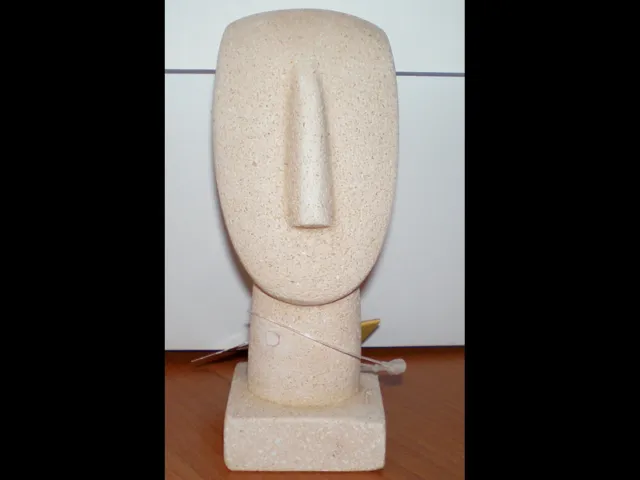 Cycladic Small Head Figure With Base - Ancient Greek Art
