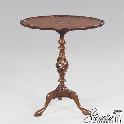 L38106: Wonderful Inlaid Burl Walnut Pierced Carved Occasional Table ~ New