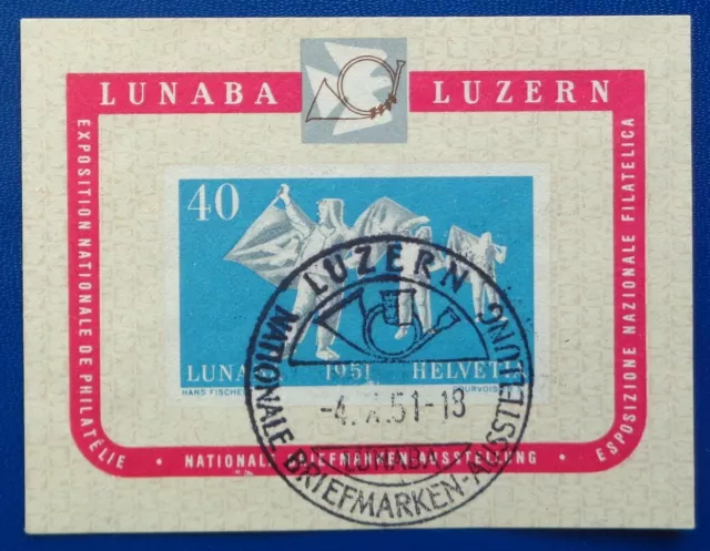Suisse oblitéré, bloc n°14, Exposition philatélique de Lucerne, 1951