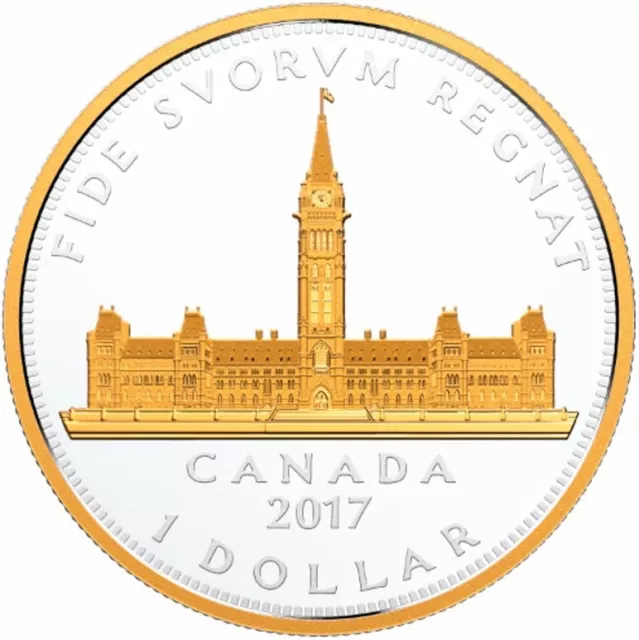 2017 Canada $1 Fine Silver Coin - Parliament Building Renewed Silver Dollar
