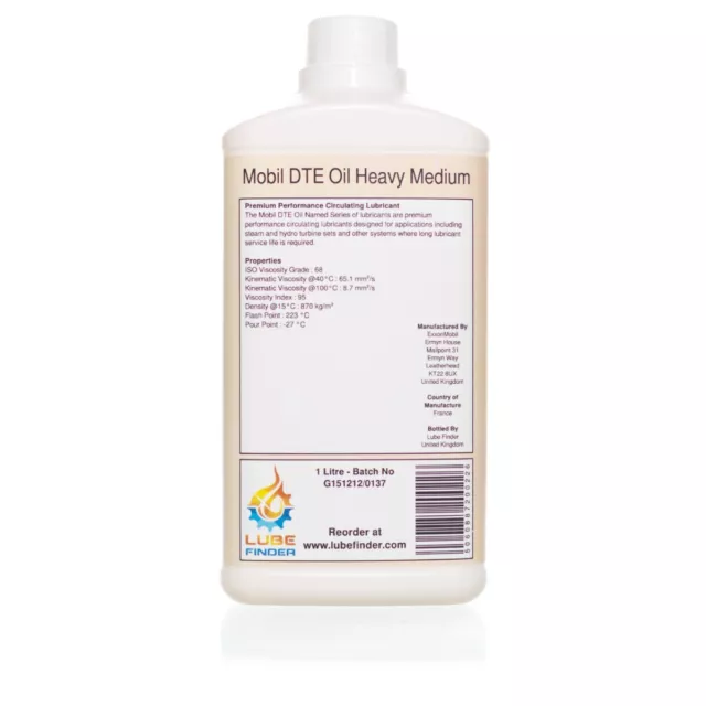 1L Mobil DTE Oil Heavy Medium ISO VG 68 Circulating Oil