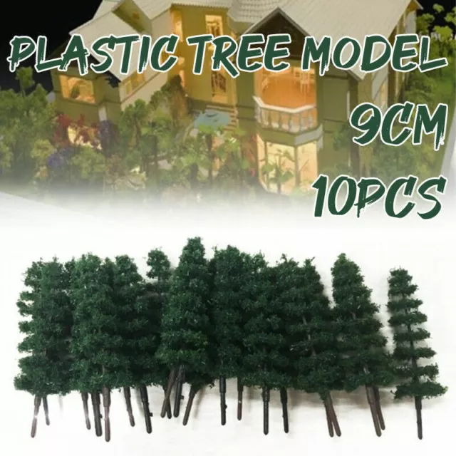 10PC Miniature Pine Trees Model Train Garden Park Wargame Scenery Layout Diorama