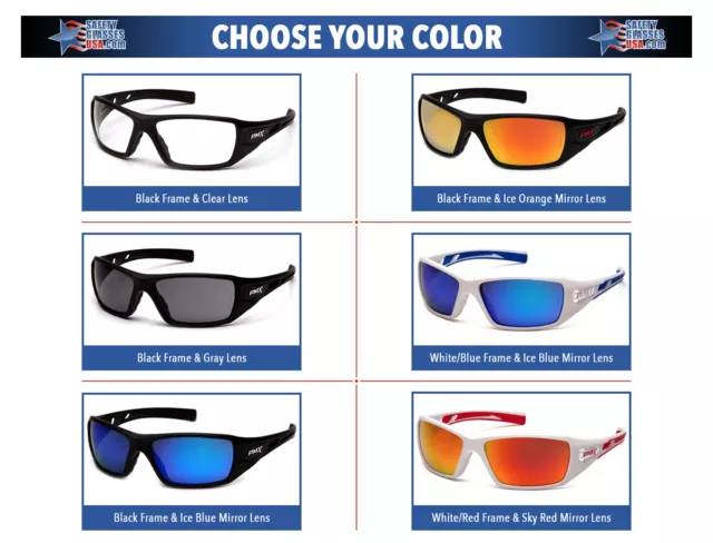 Pyramex Velar Safety Glasses Sunglasses Work Eyewear Choose Lens Color ANSI Z87+