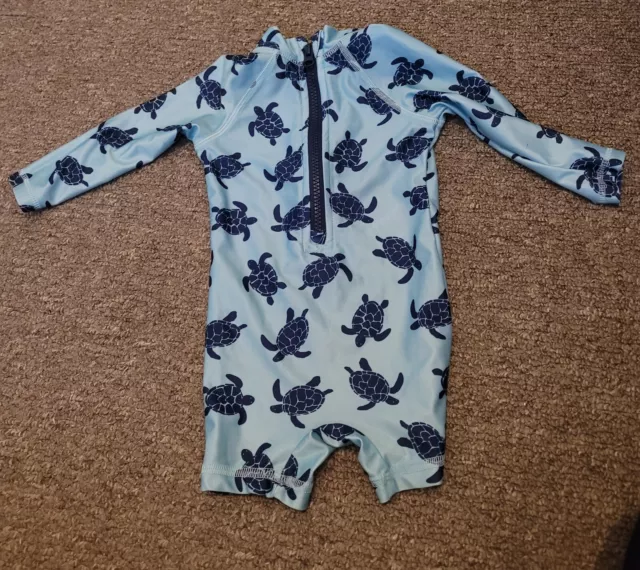 Turtle Baby Blue Swimsuit 3-6 Months