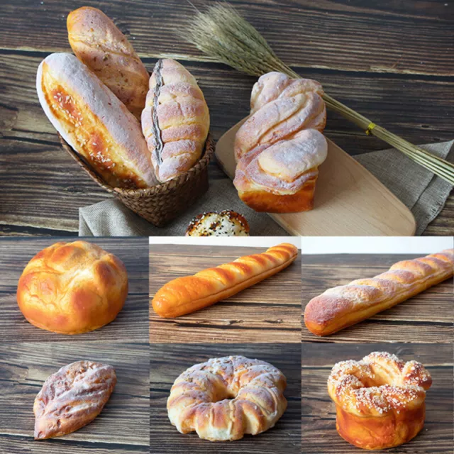 2 Artificial Bread Model Fake Baguette Food Bakery Window Display Props Showcase