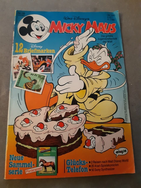 Micky Maus Comic Heft Nr.  38-1990 mit Beilage Disney Briefmarken + Sammelkarten