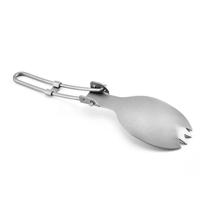 Titanium Portable Spoon Foldable Durable Camping Picnic Utensil Travel