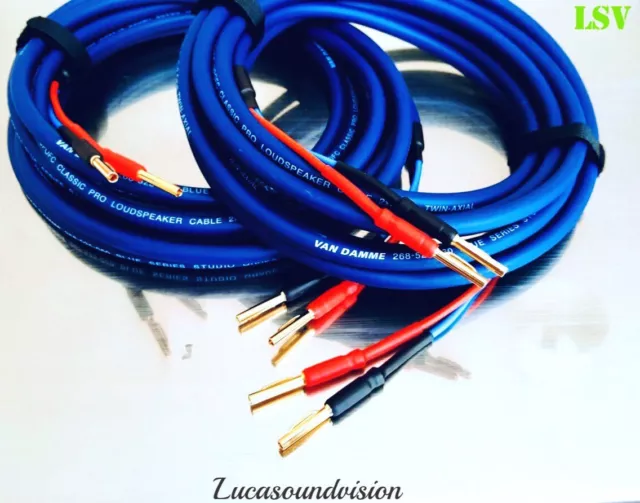 Van Damme Blue Series Studio Grade  2x 2.5mm Speaker Cable 2x 4m -Terminated