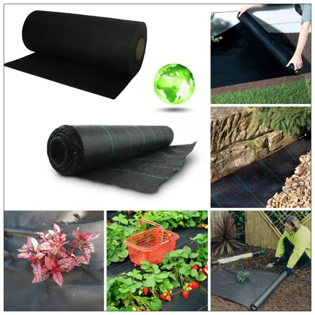 1m/2m Wide Heavy Duty Weed Control Fabric Ground Cover Garden Membrane Mulch